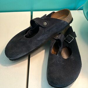 Birkenstock clogs blue Suede soft footbed size 40 normal width